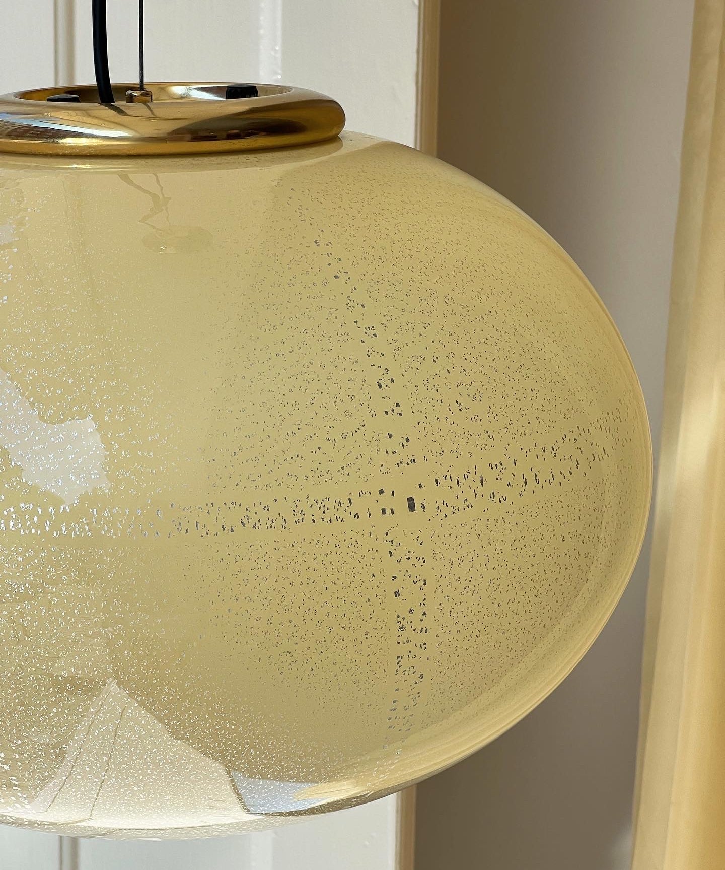 Vintage yellow/silver Murano ceiling lamp