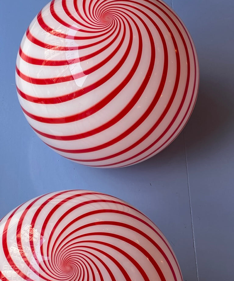 Candy ceiling lamp - Red swirl (D40)