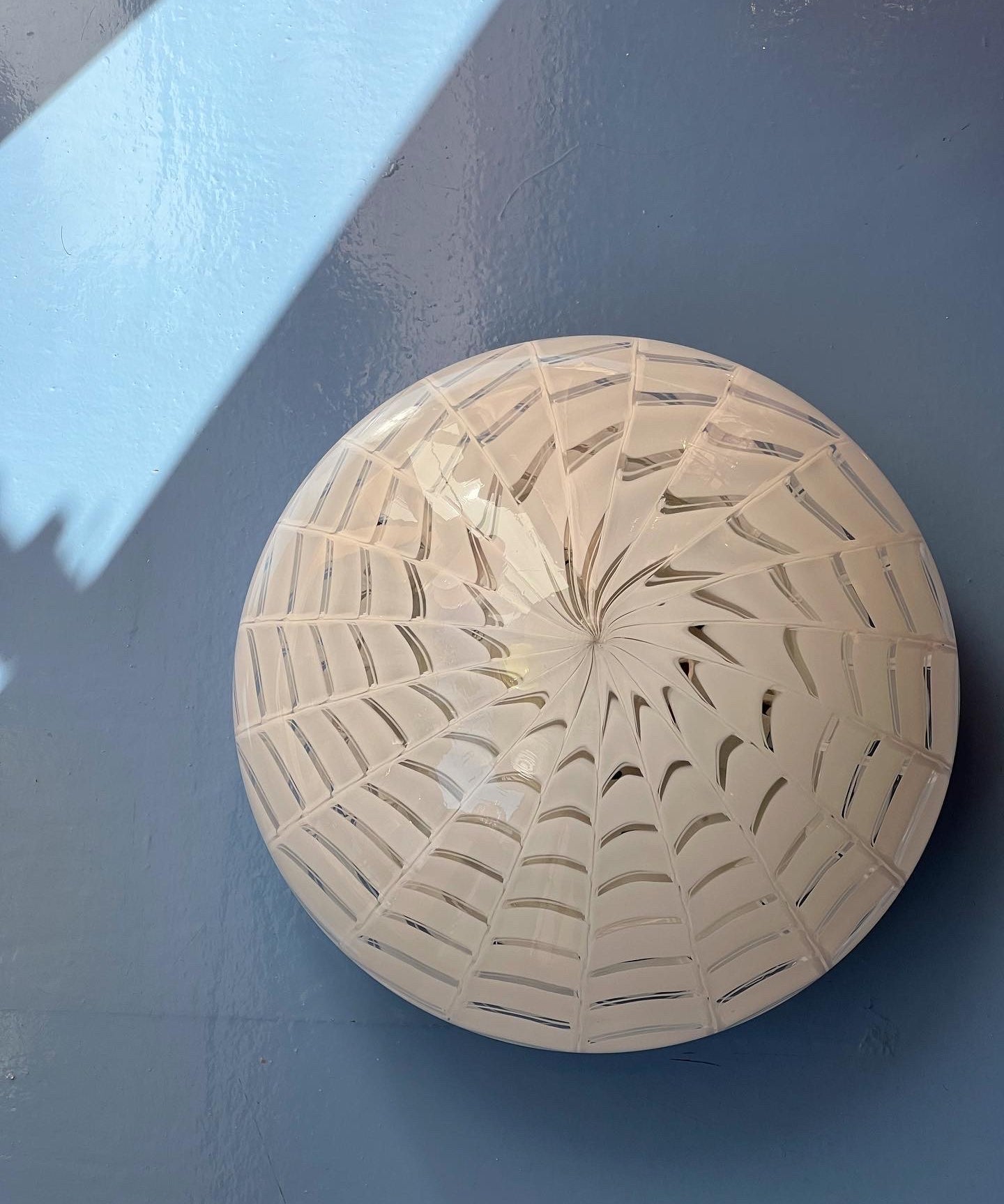 Vintage Murano white pattern ceiling/wall lamp