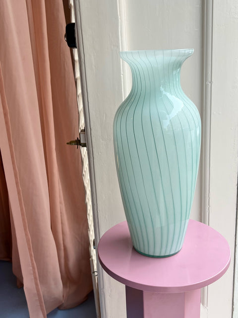 Large vintage green Murano vase