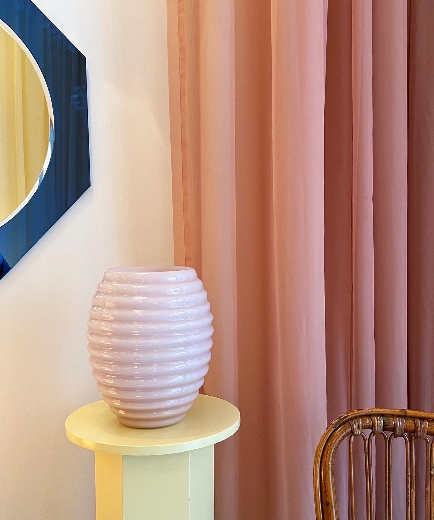 Vintage opal pink Murano vase
