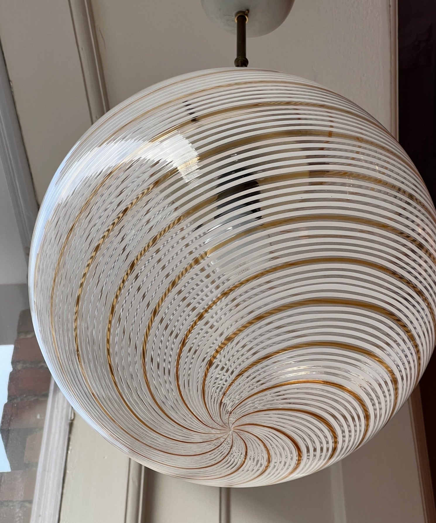Vintage Murano golden/transparent ceiling lamp (D35)