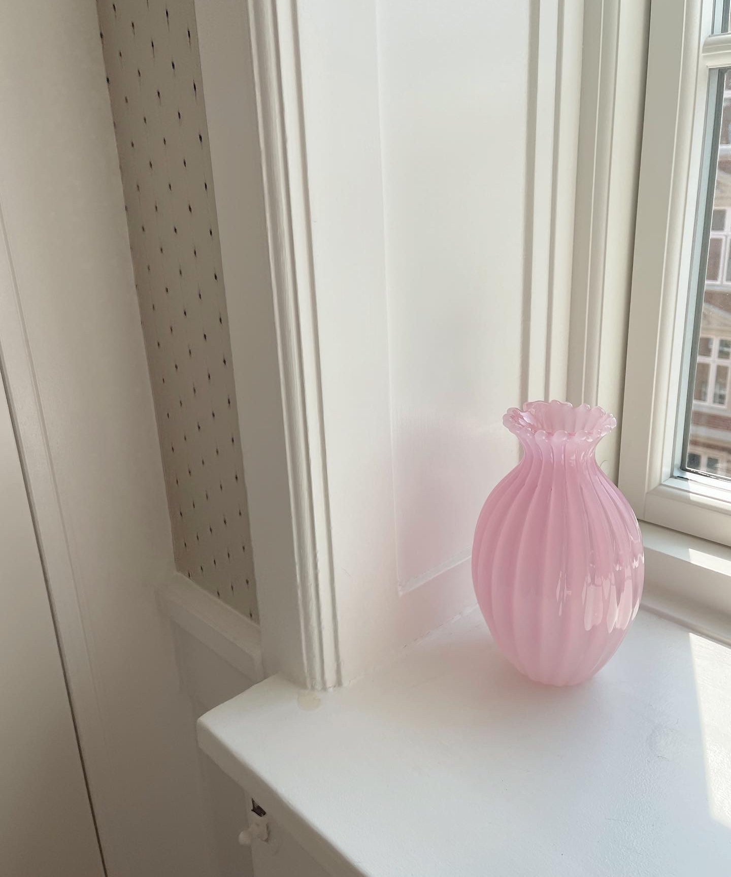 Vintage opal pink Murano vase