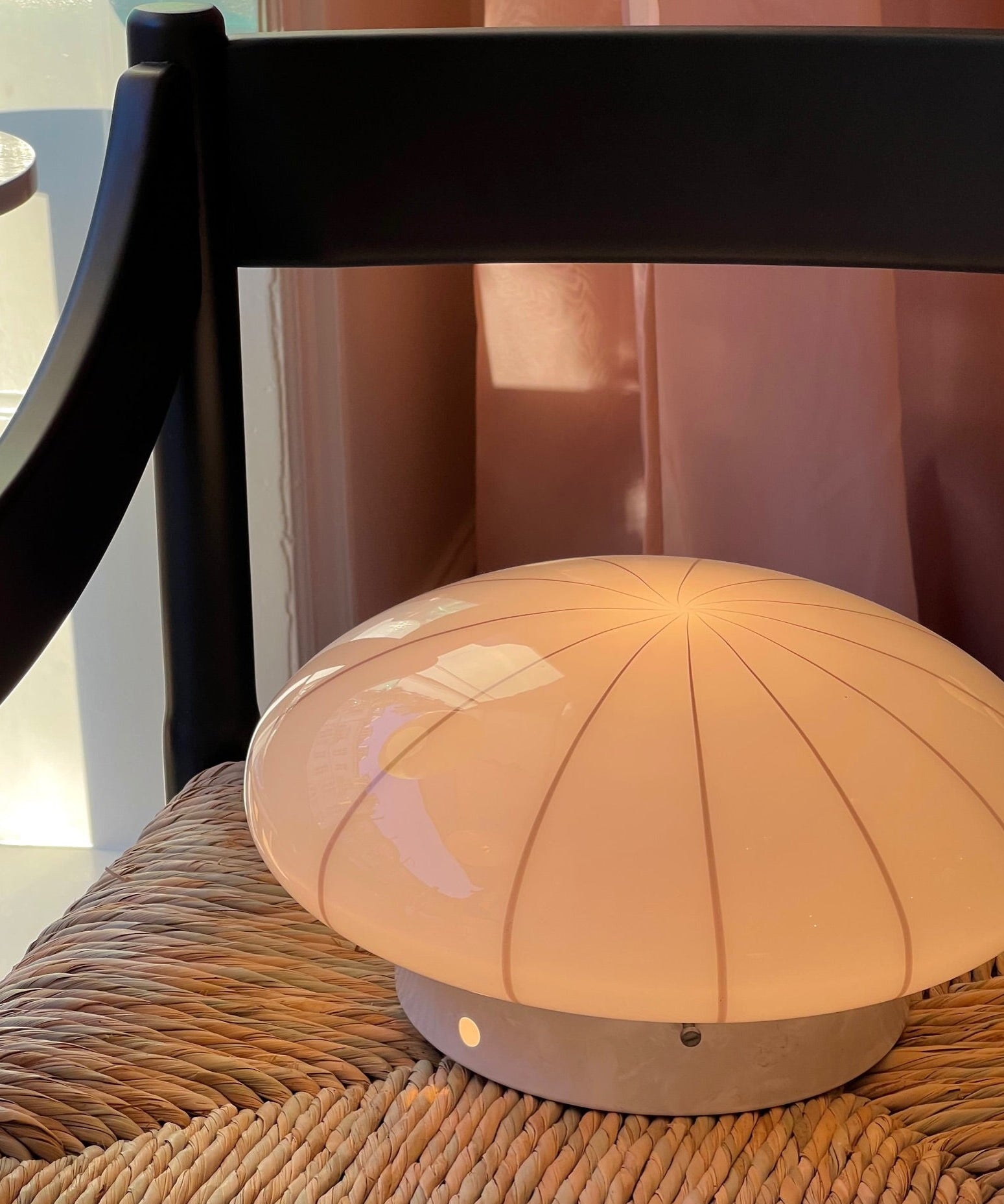 Vintage Murano brown/white spiral ceiling/wall lamp (D28)