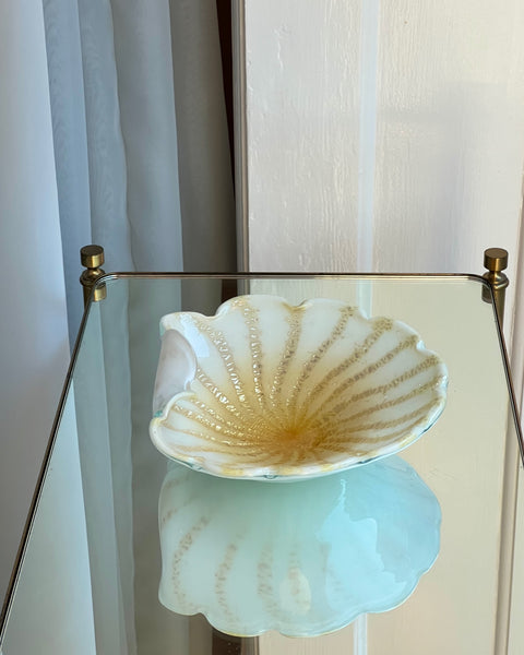 Vintage golden Murano shell dish/bowl