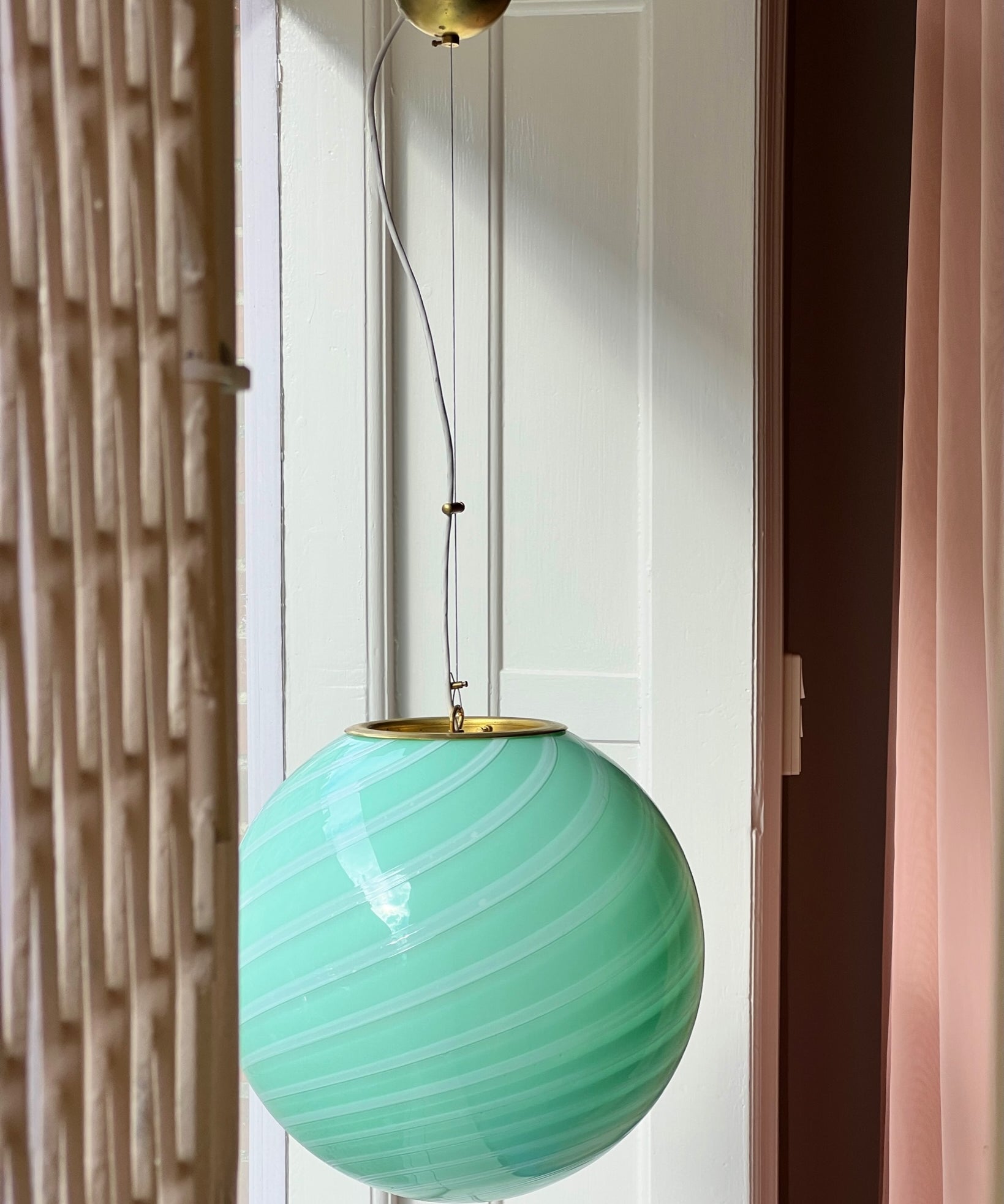 Ceiling lamp - Light green / white swirl (D40)