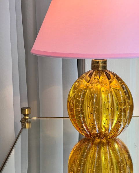 Vintage amber Murano table lamp