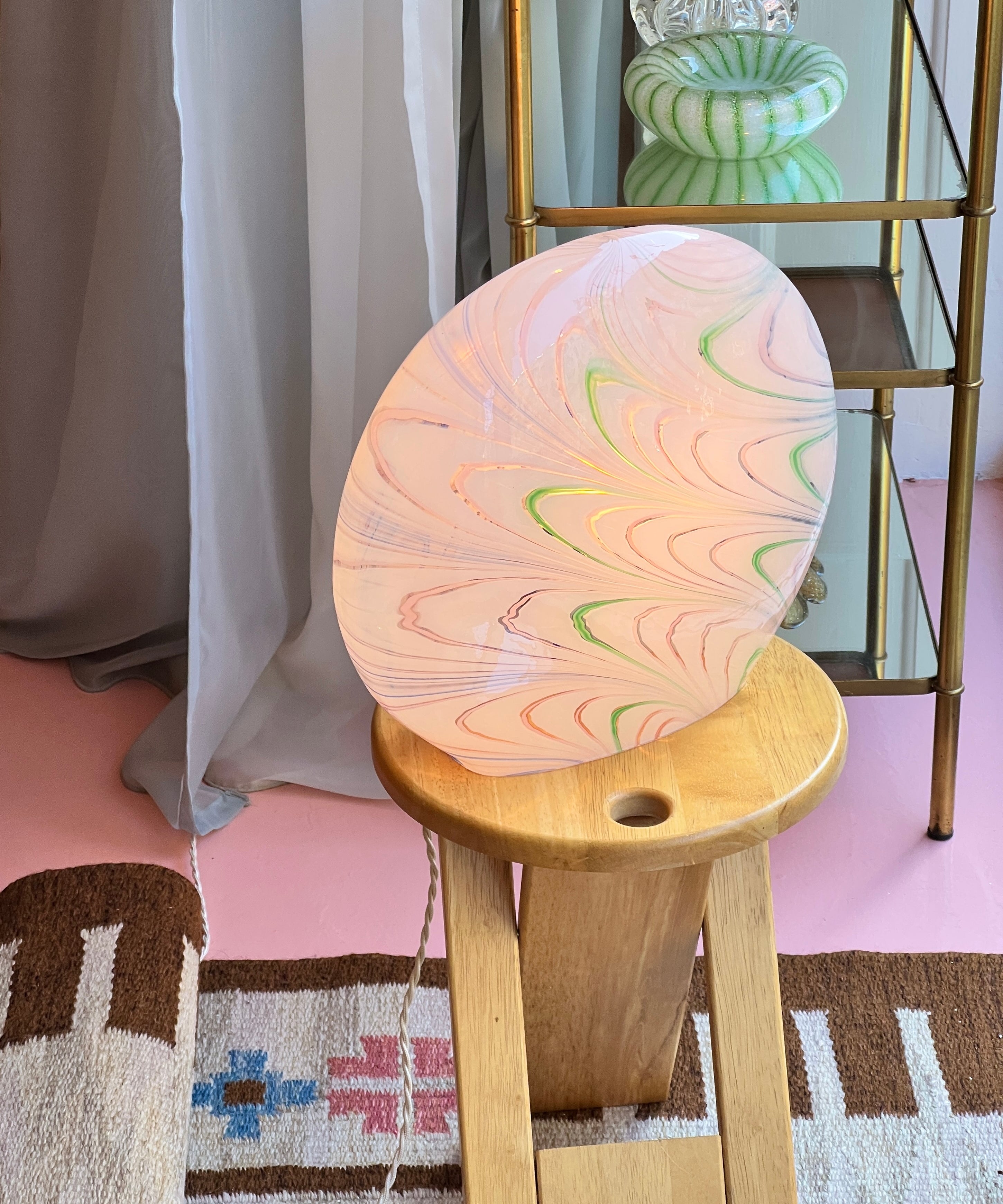 Large vintage multi-coloured Murano table lamp