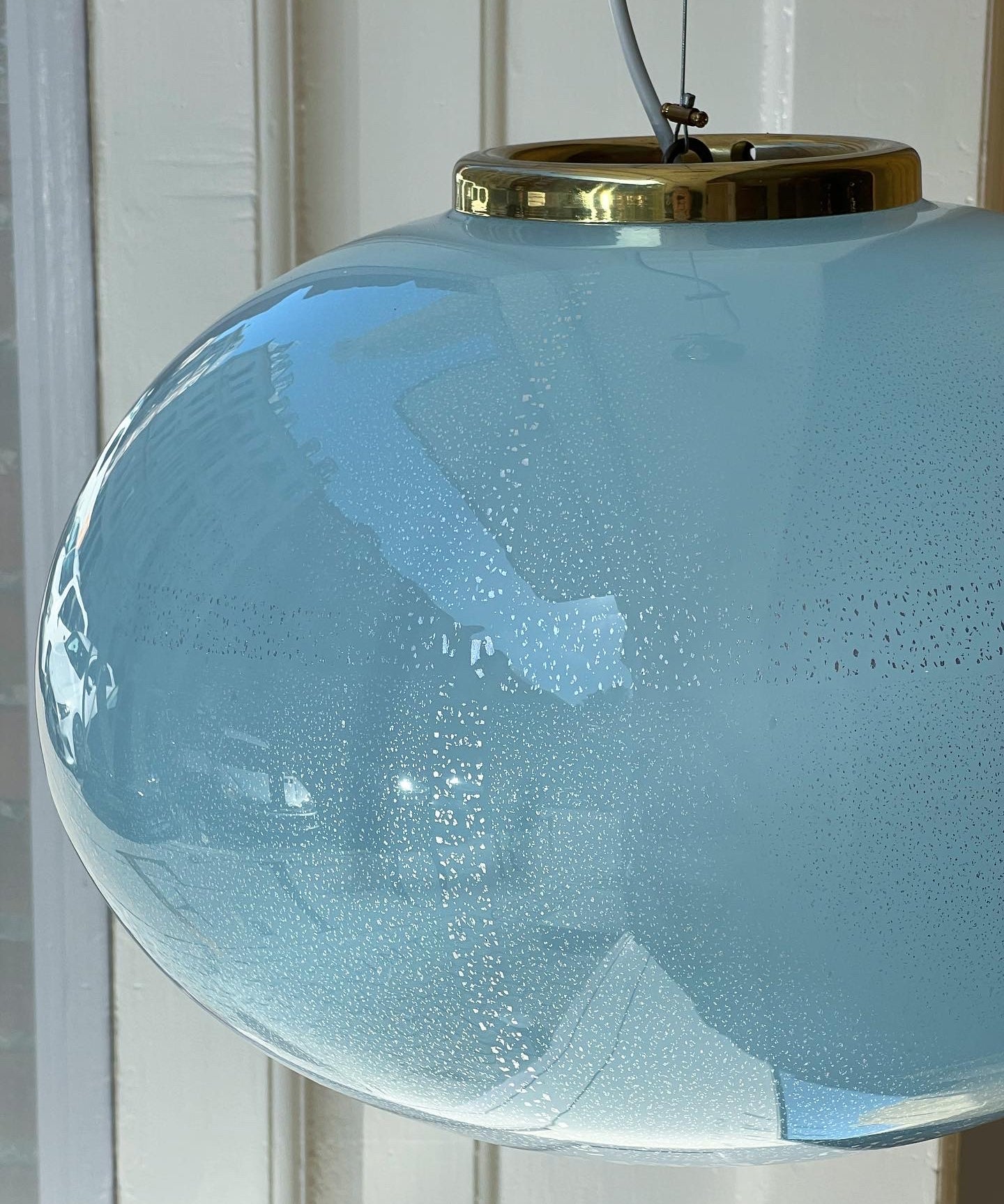Vintage blue/silver Murano ceiling lamp