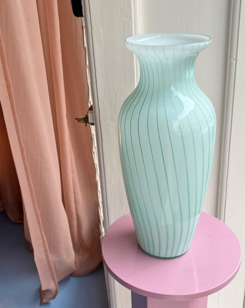 Large vintage green Murano vase