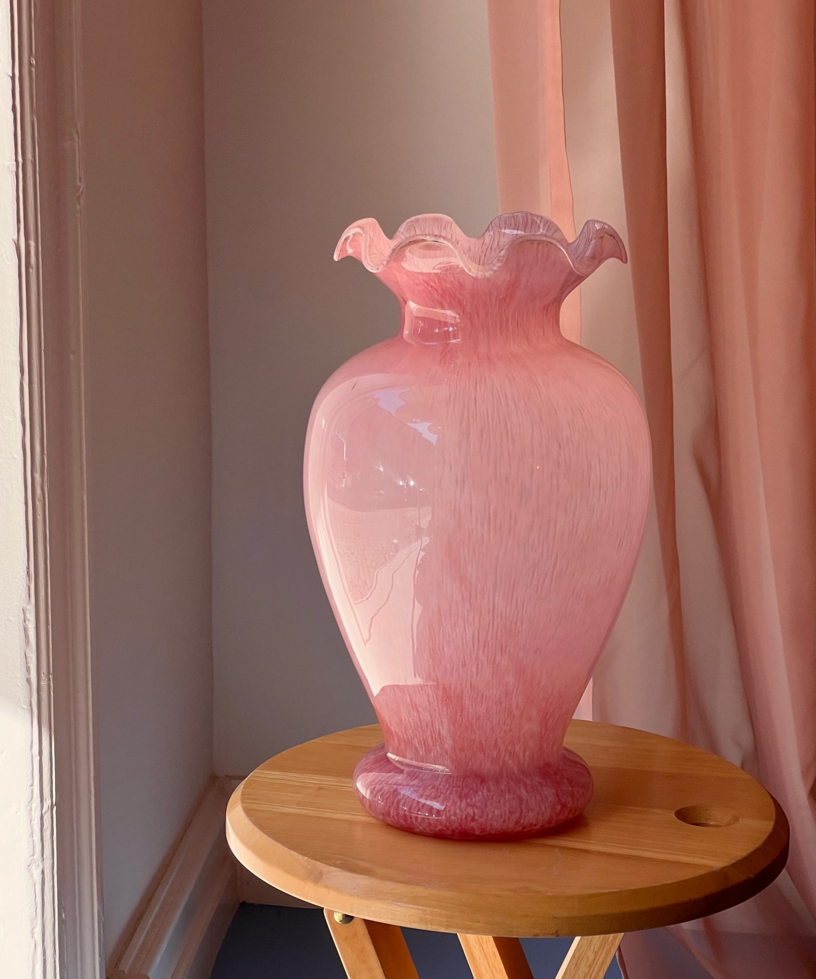 Vintage pink Murano vase