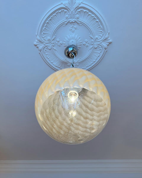 Vintage golden/cream clear Murano ceiling lamp (D35)