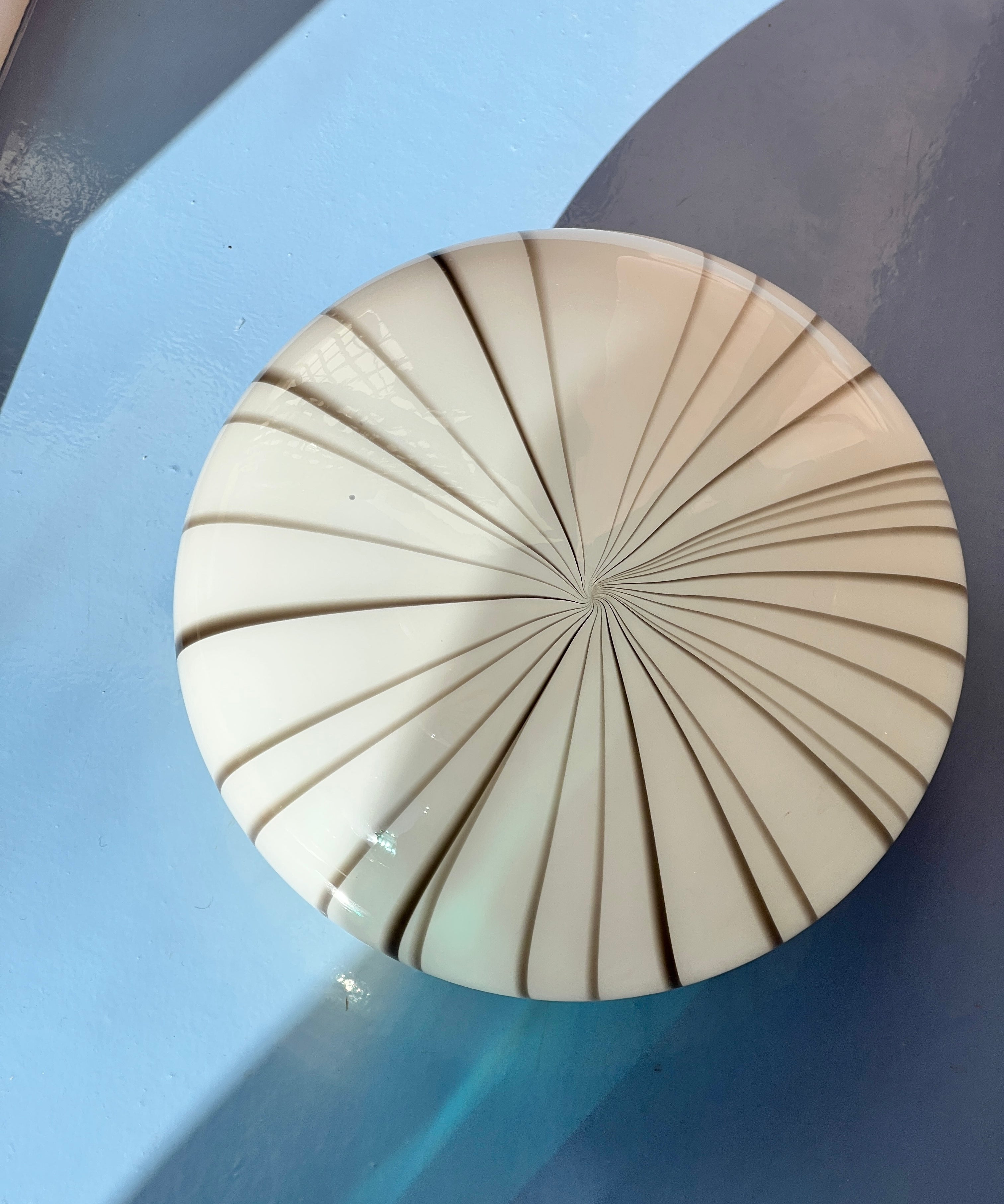 Vintage Murano brown/white spiral ceiling/wall lamp (D21)