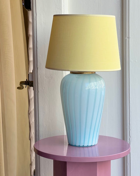 Light blue vintage Murano table lamp