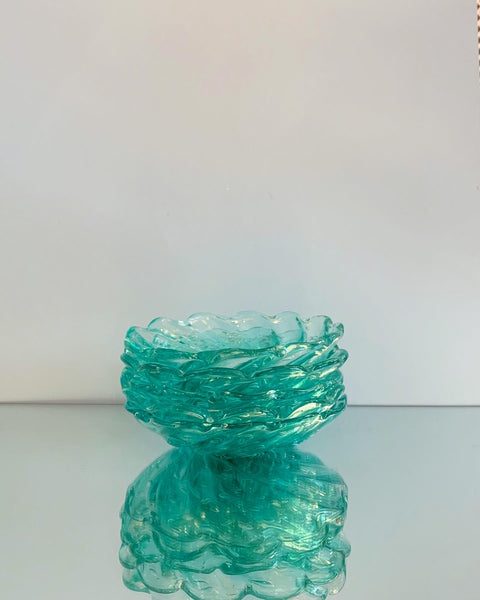 Vintage Murano turquoise/green plate