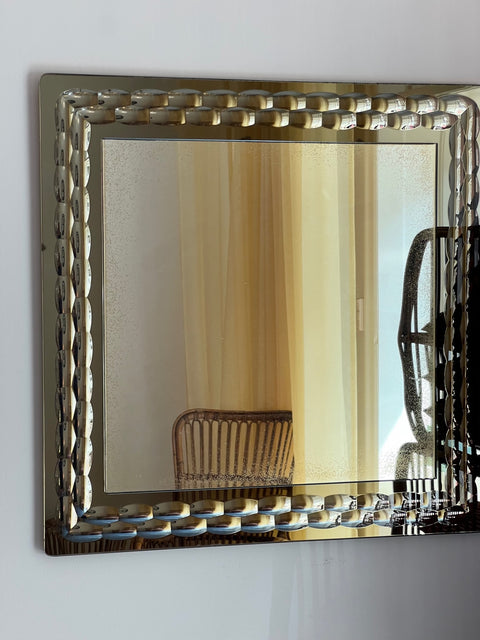 Vintage Italian mirror with golden brown mirror