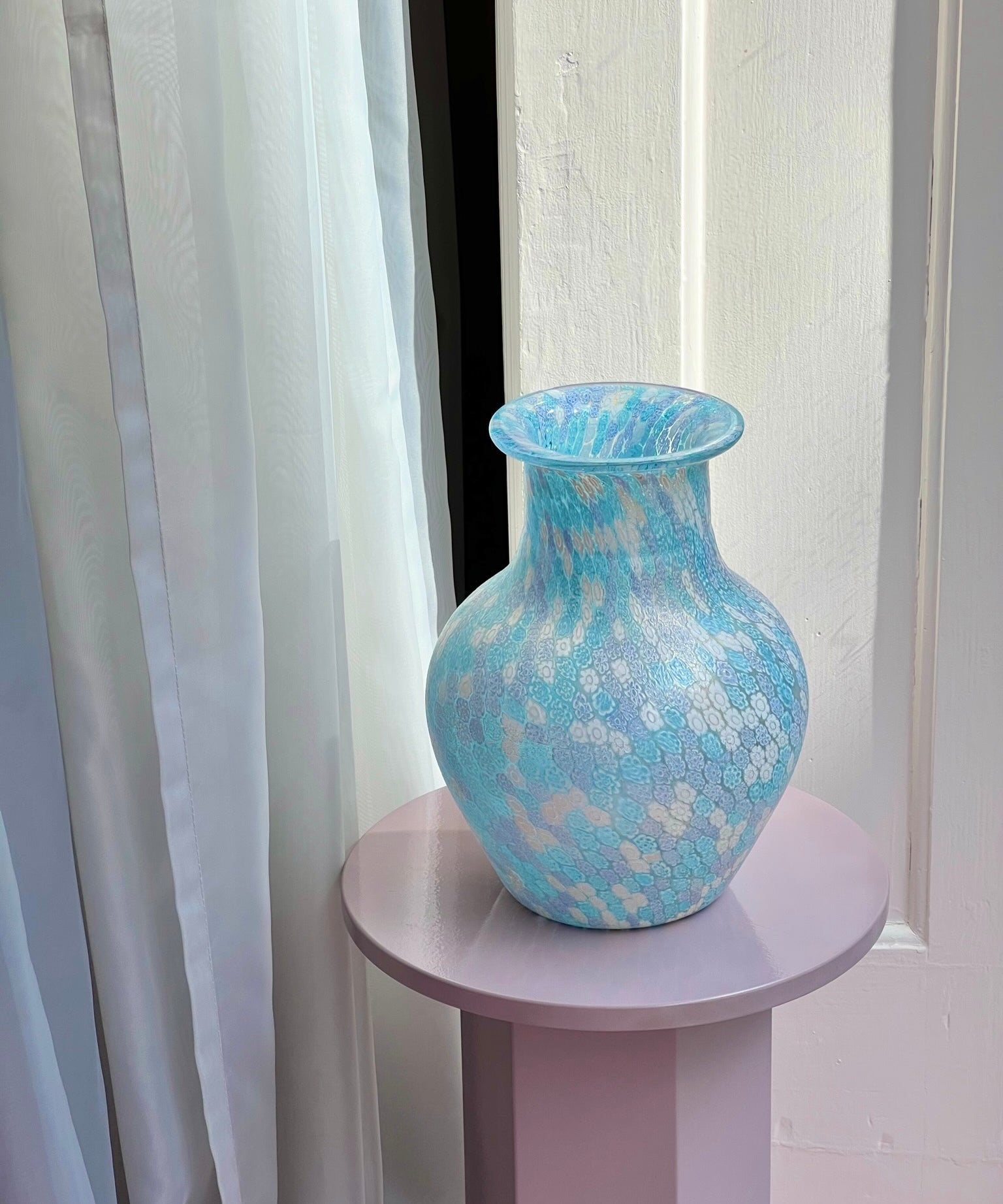 Vintage Millefiori blue Murano vase