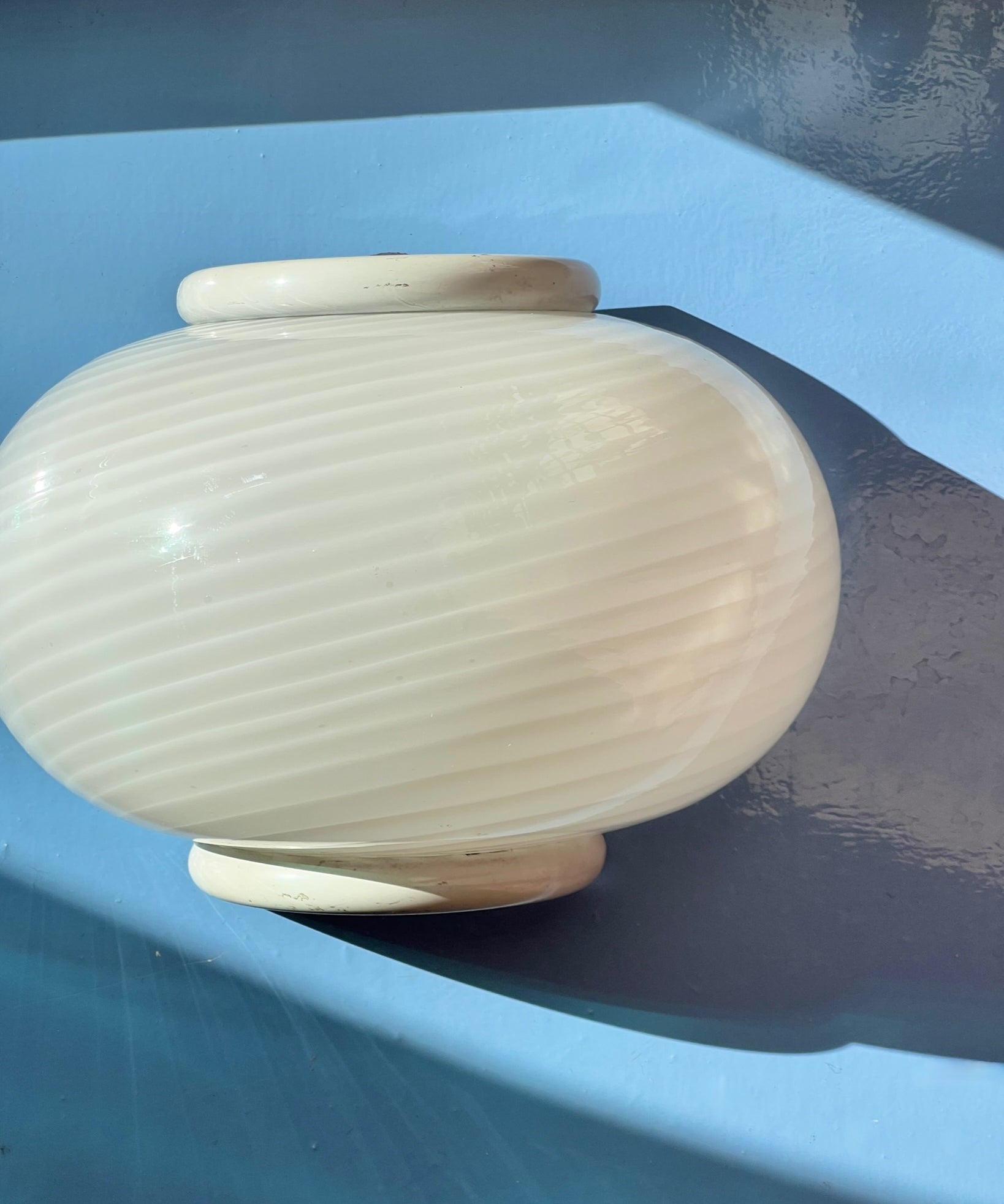 Vintage white swirl Murano wall lamp