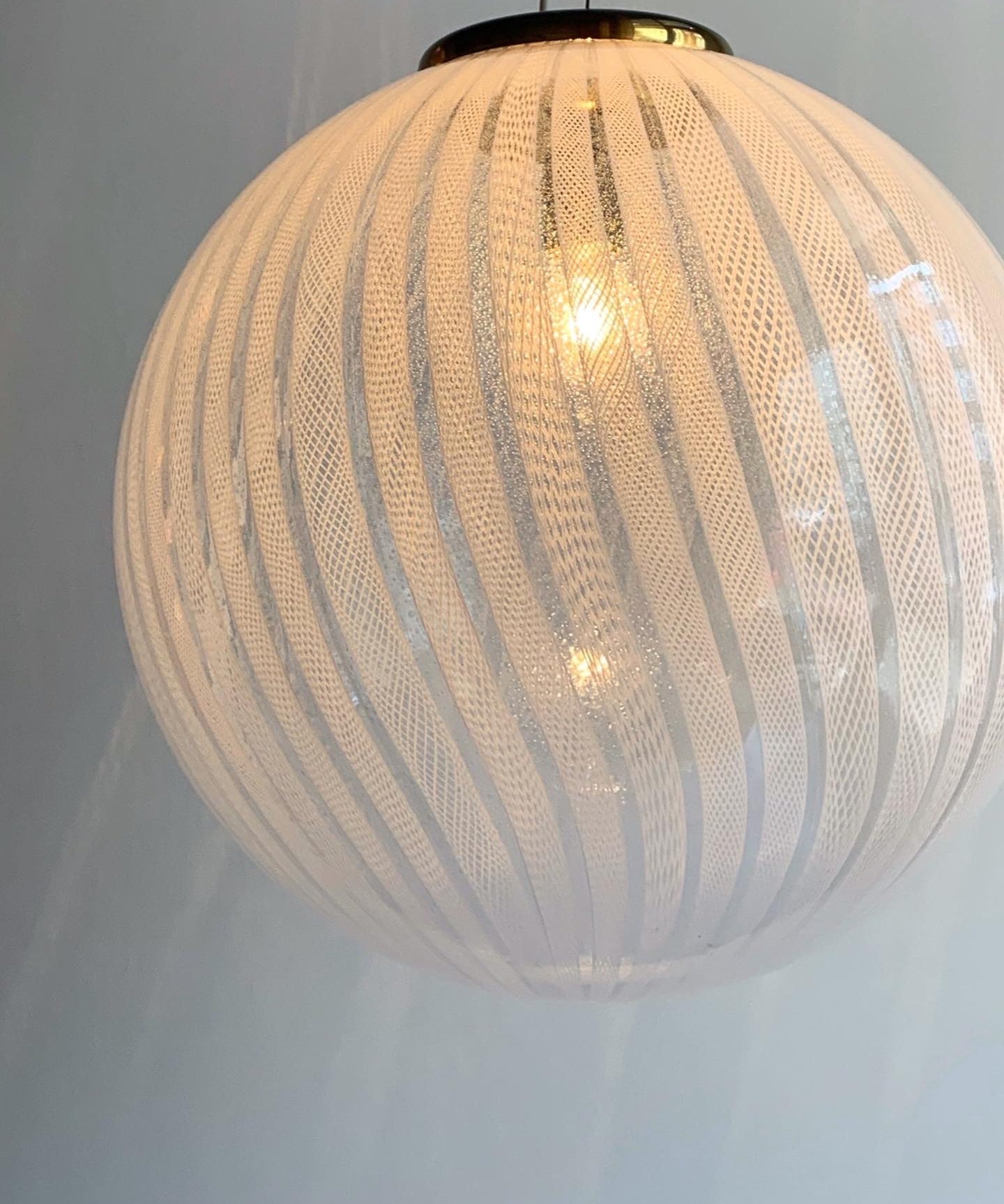 Vintage Murano white ribbon ceiling lamp