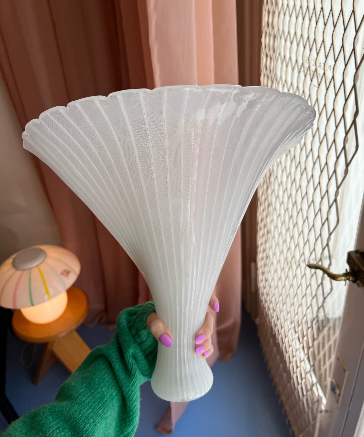 Vintage Murano large shell wall lamp