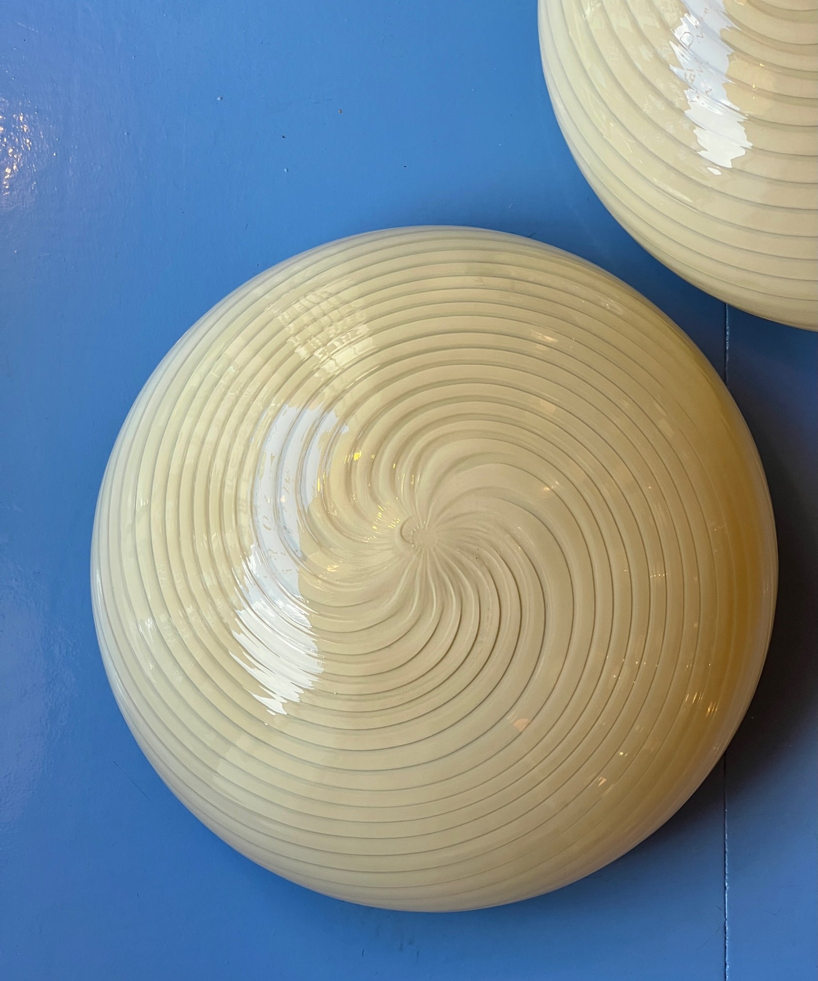 Vintage Murano yellow swirl ceiling/wall lamp (D40)