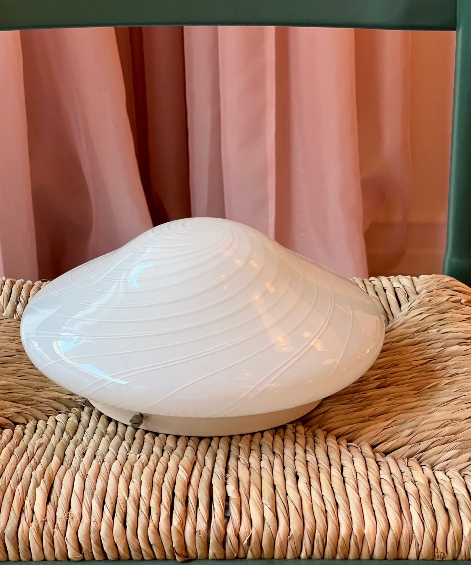 Vintage Murano creme/white swirl ceiling/wall lamp