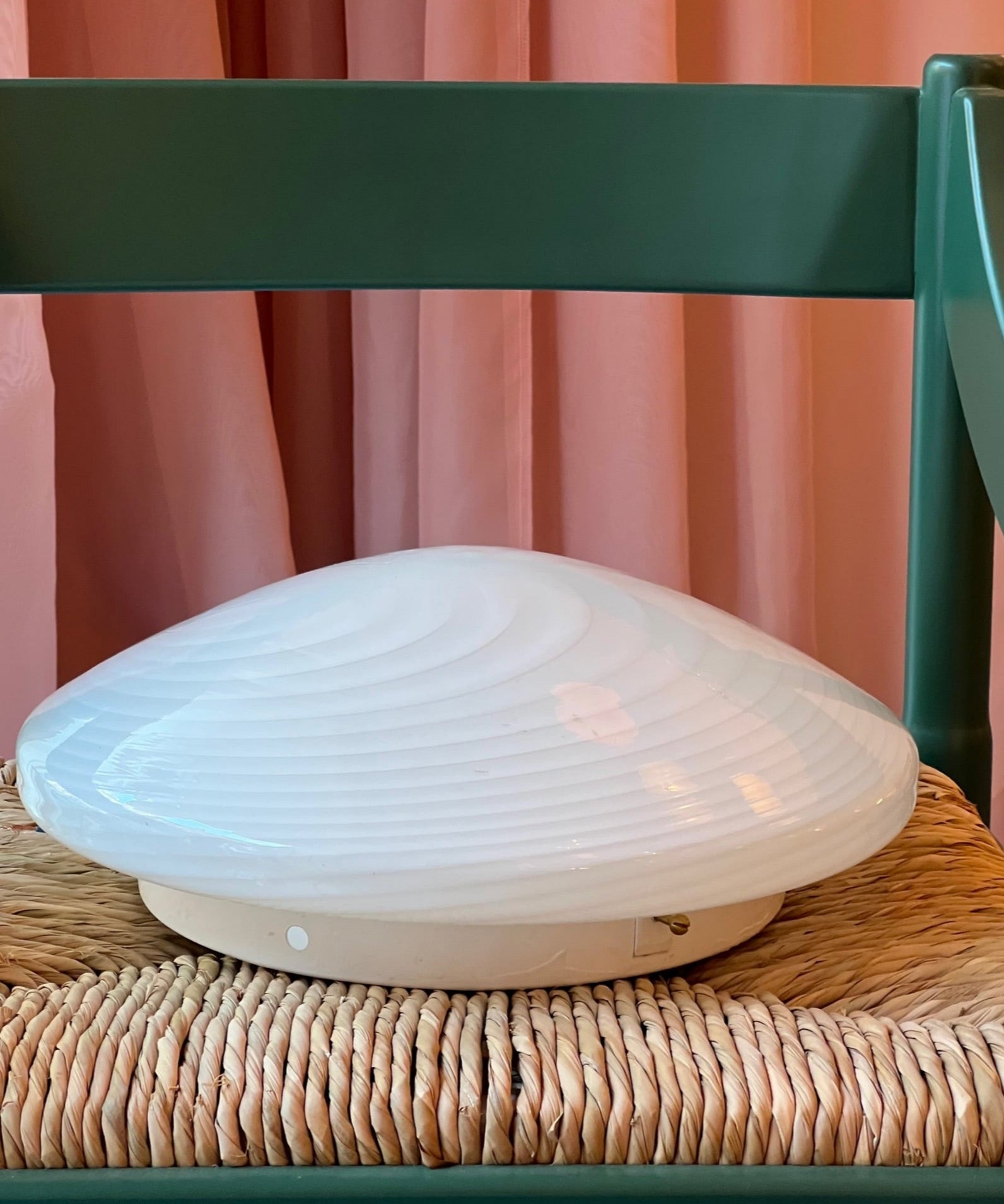 Vintage Murano white swirl ceiling/wall lamp (D34)