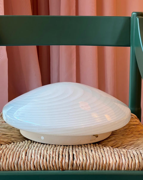 Vintage Murano white swirl ceiling/wall lamp (D34)