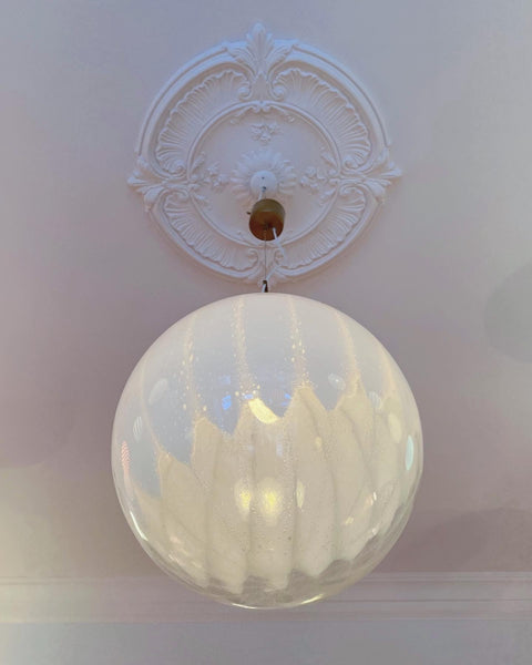 Vintage Murano white/transparent ceiling lamp