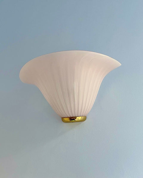 Vintage light pink Murano shell wall lamp