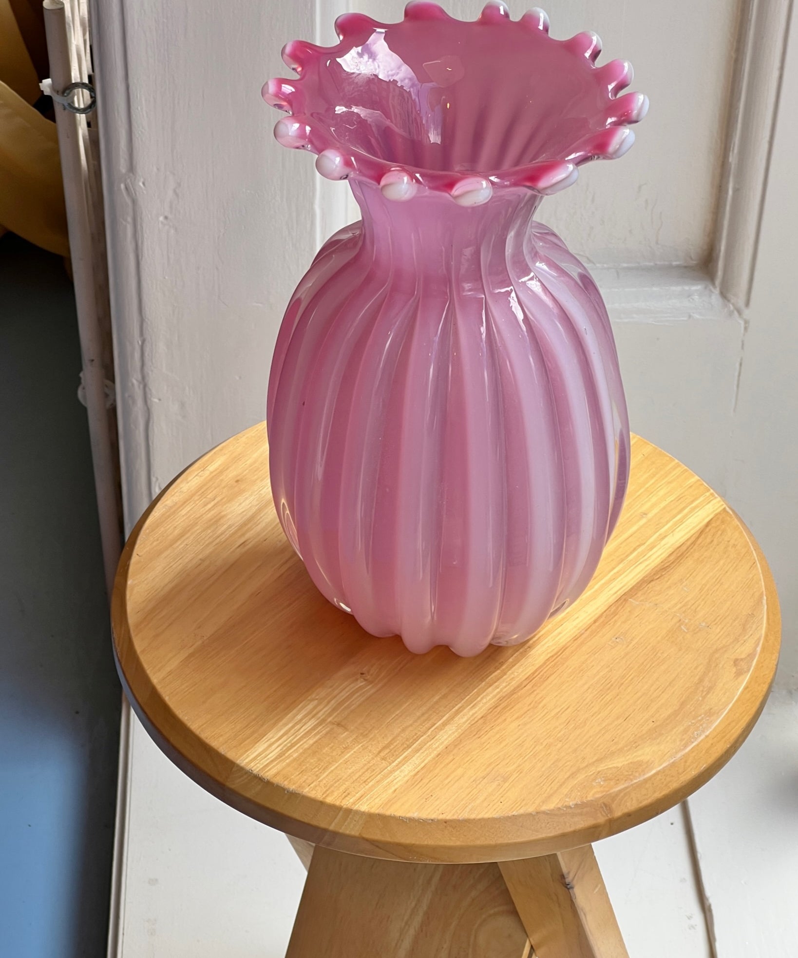 Vintage pink Murano vase