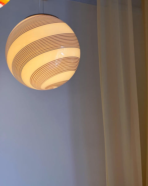 Vintage Murano cream/brown swirl ceiling lamp