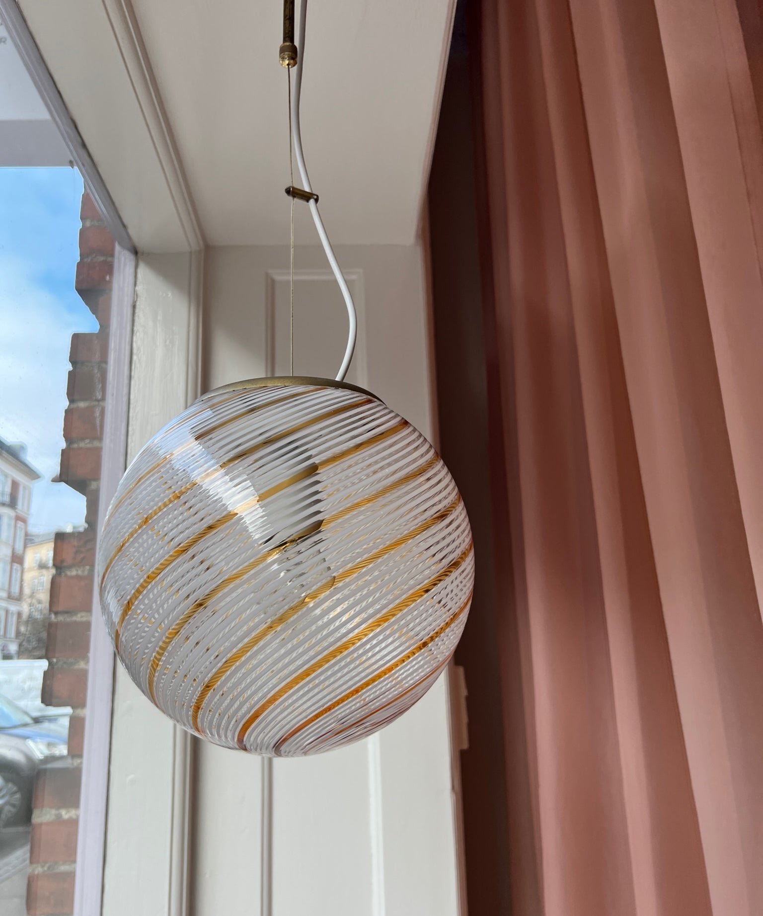 Vintage Murano golden/transparent ceiling lamp (D25)