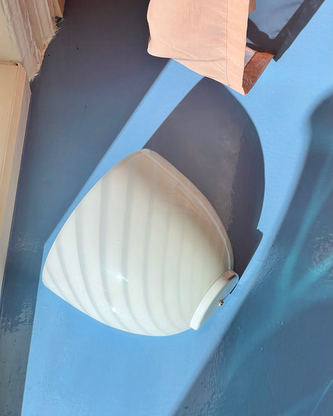 Vintage white swirl Murano wall lamp