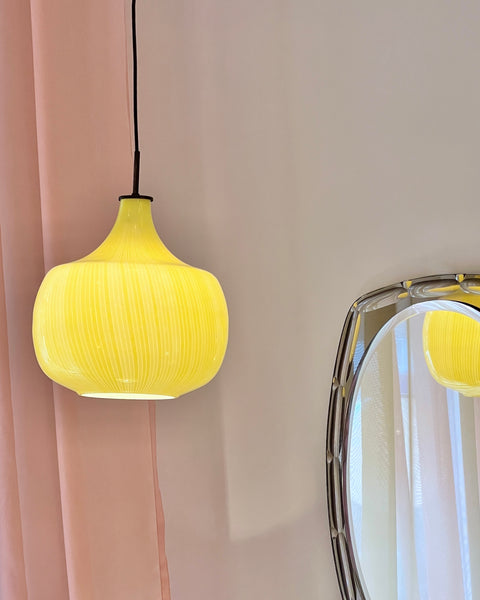Vintage Massimo Vignelli yellow ceiling lamp (D35)
