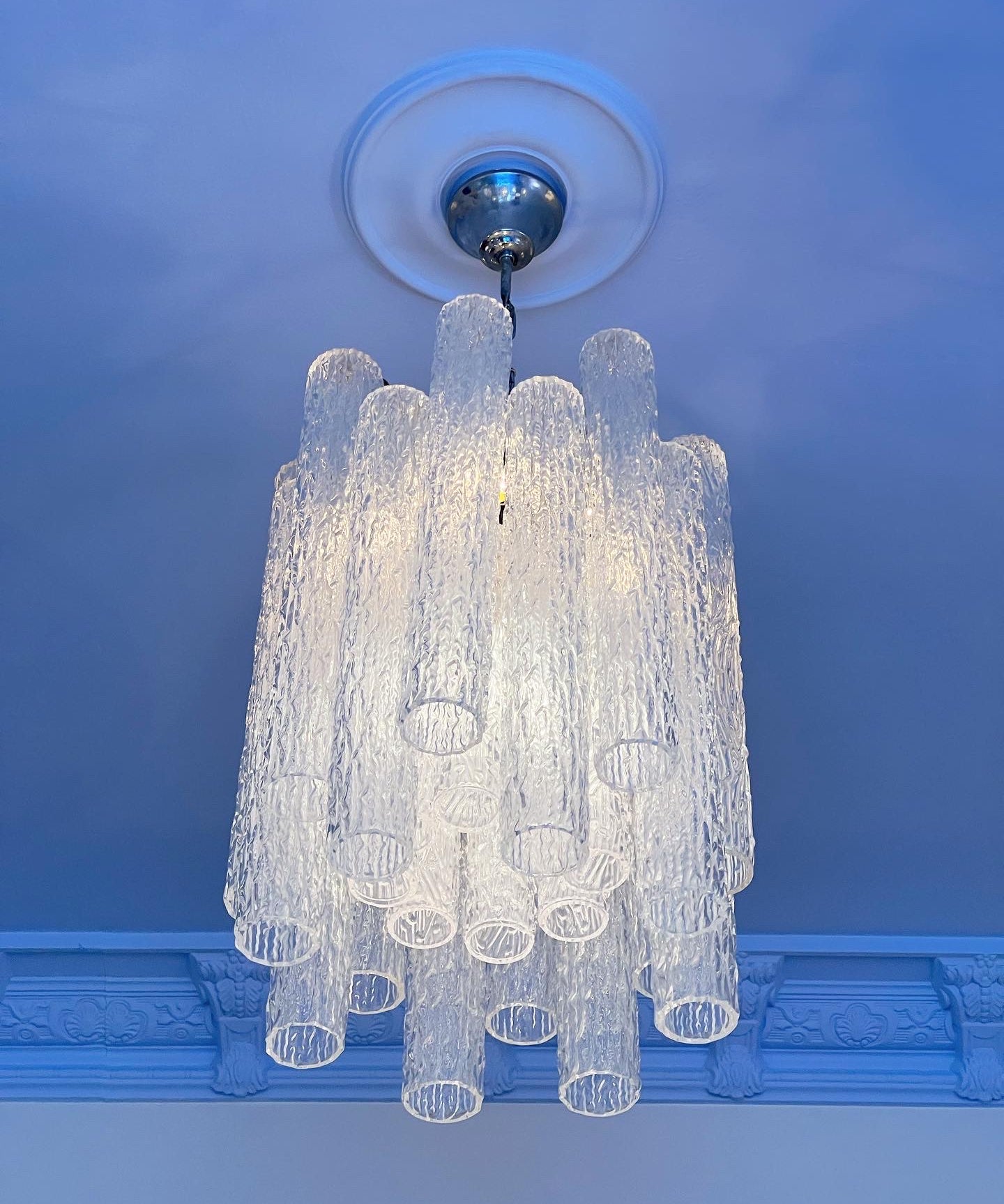 Vintage clear Murano chandelier
