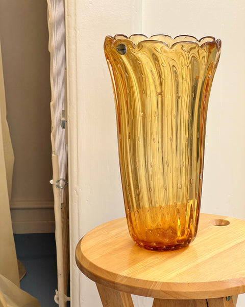 Vintage amber Murano vase