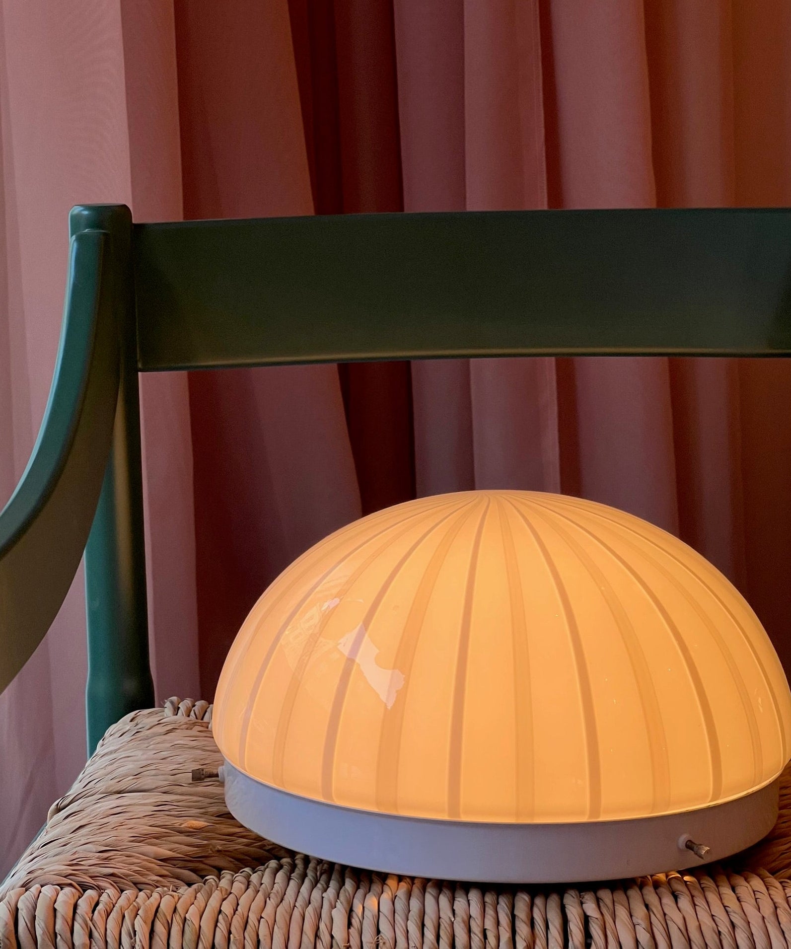 Vintage Murano grey/white spiral ceiling/wall lamp (D30)