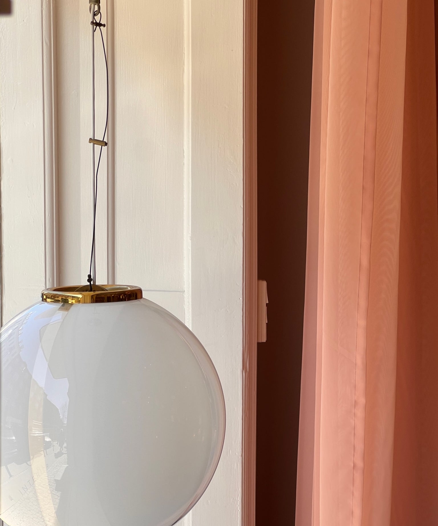 Vintage Murano white/transparent ceiling lamp (D40)