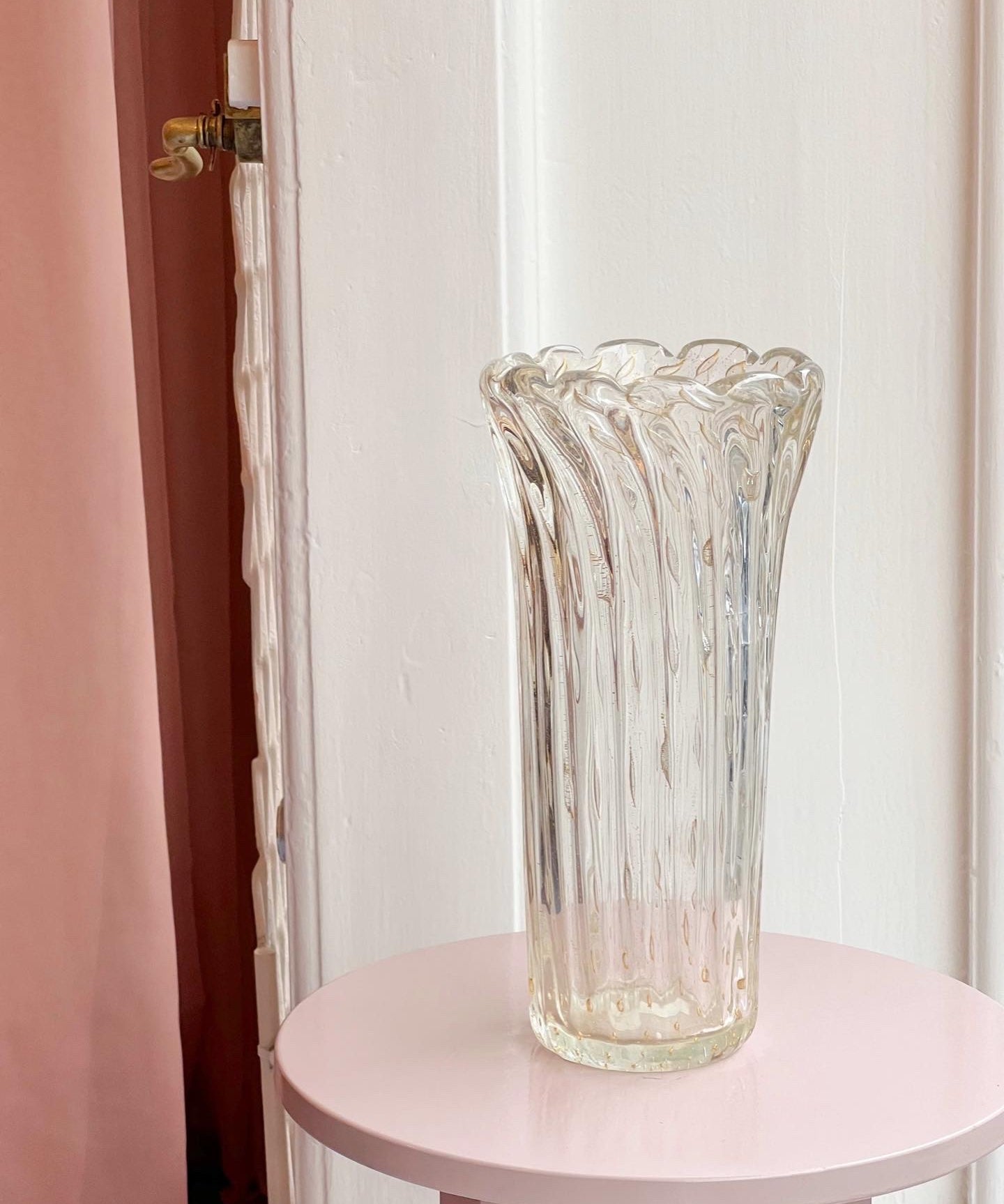 Vintage clear/golden Murano vase