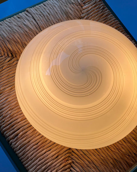 Vintage Murano grey/white spiral ceiling/wall lamp (D38)