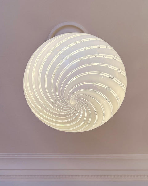 Vintage Murano white/transparent ceiling lamp (D45)