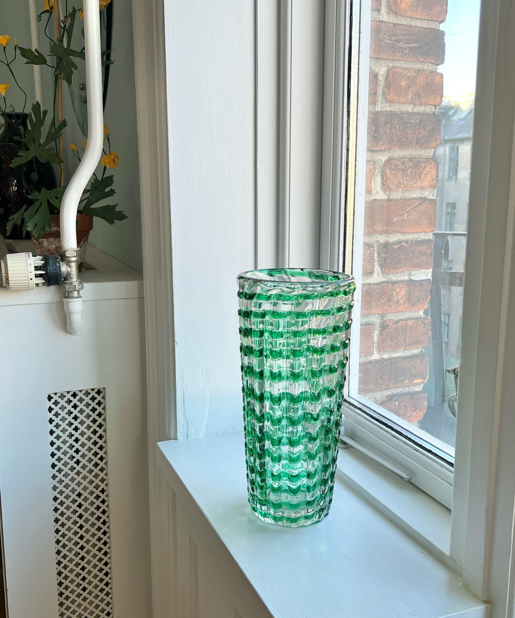 Vintage green Murano vase