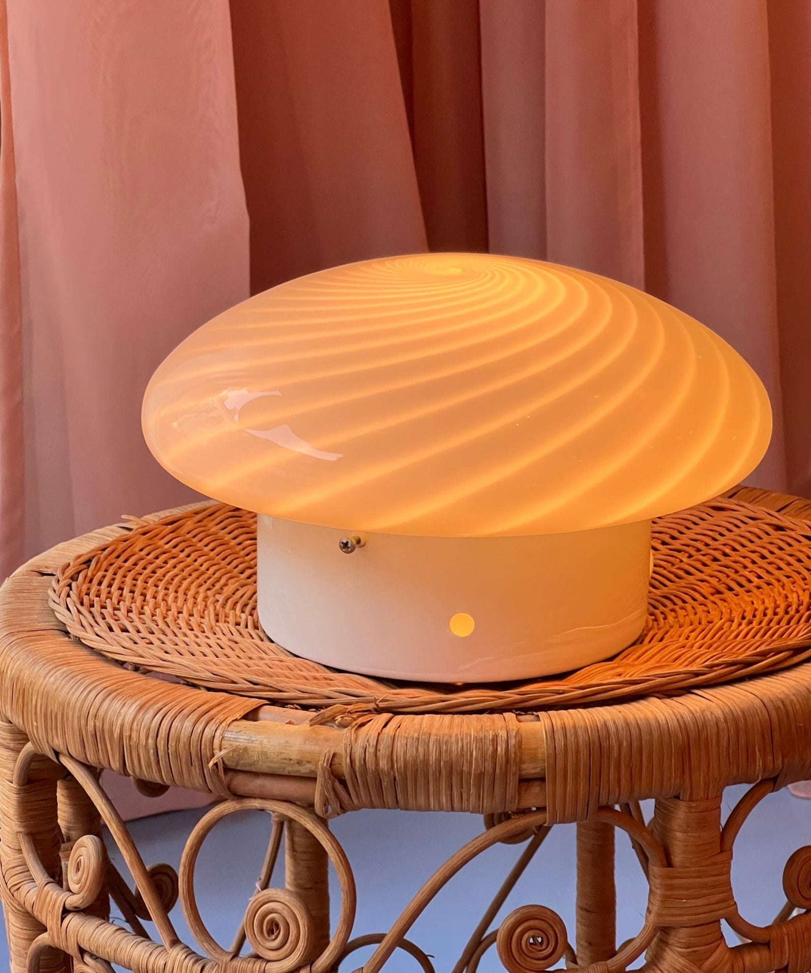 Vintage Murano white swirl ceiling/wall lamp (D28)