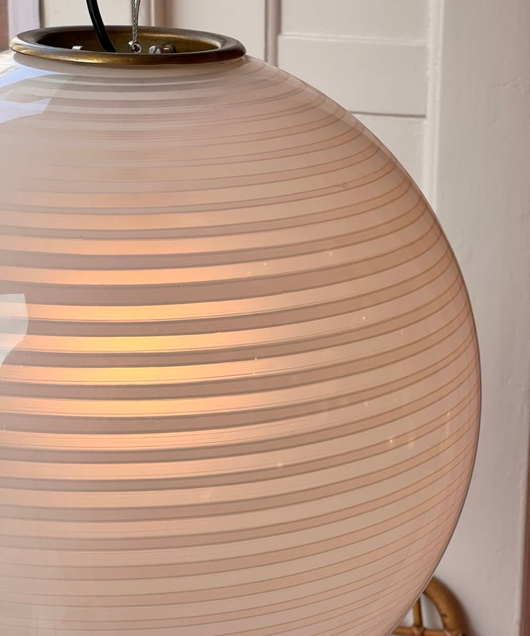 Vintage Murano white spiral ceiling lamp (D40)