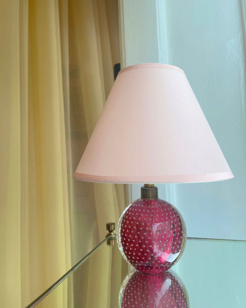 Vintage pink bubble Murano table lamp