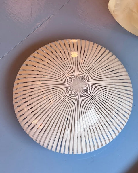 Vintage Murano vertical white striped ceiling/wall lamp