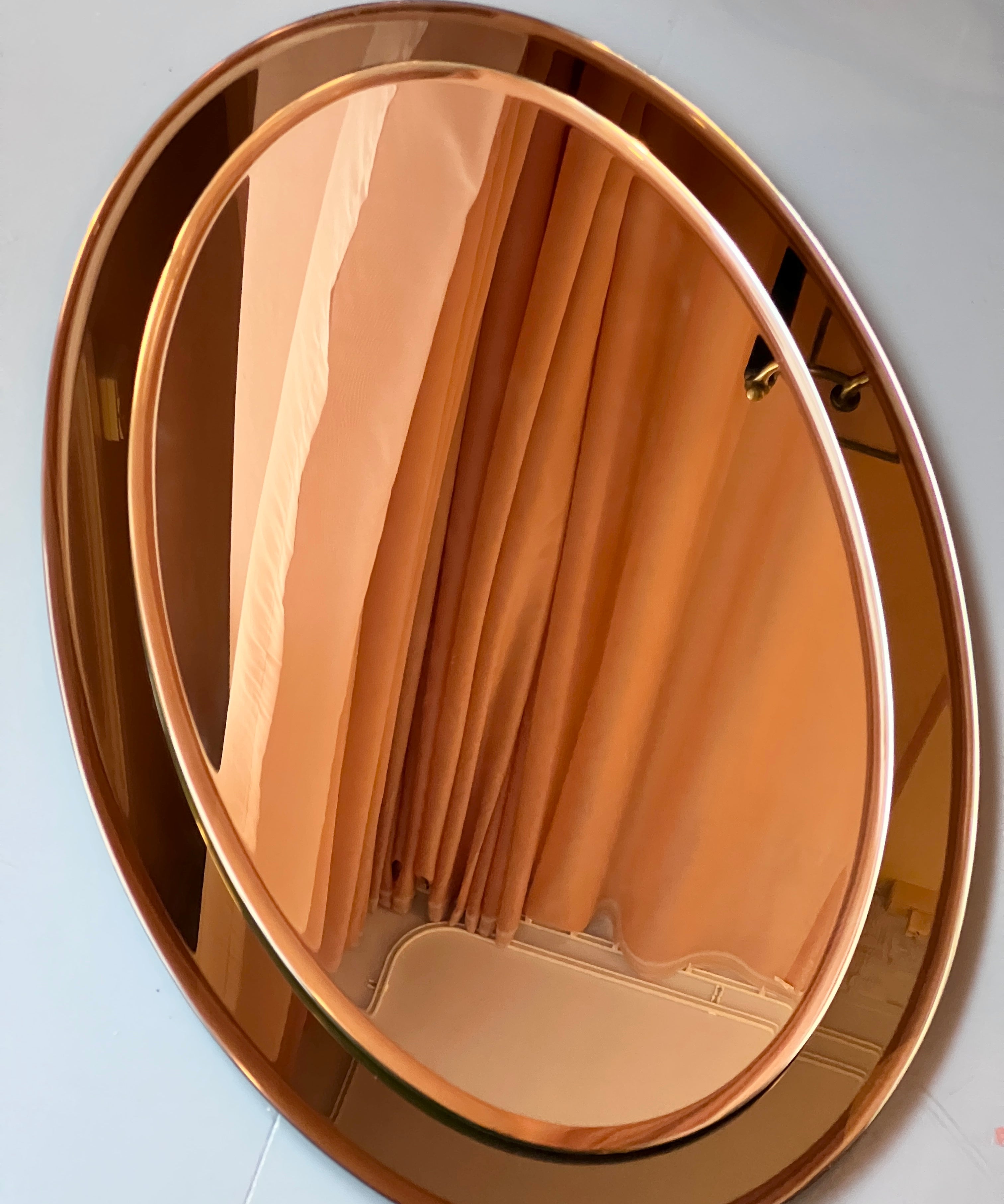 Vintage Italian mirror with golden brown mirror frame