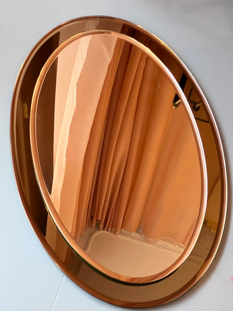 Vintage Italian mirror with golden brown mirror frame