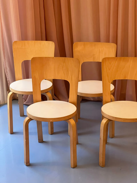 Vintage Alvar Aalto chairs (Model 66) - Set of four